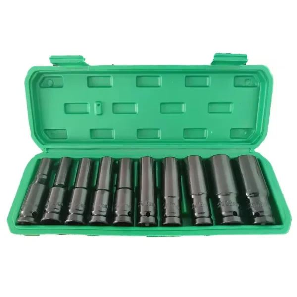 10pcs 1/2" Drive Metric Impact Socket Set Universal Socket Metric Drive Deep Socket Set Wrench for Air Pneumatic Repair Tools - Image 2