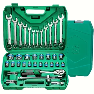 37pcs 1/2"Drive Socket Set,Deep And Standard Sockets,Ratchets Wrench Set,Mechanic Tool Kits For Auto Repair,Combination Wrenches