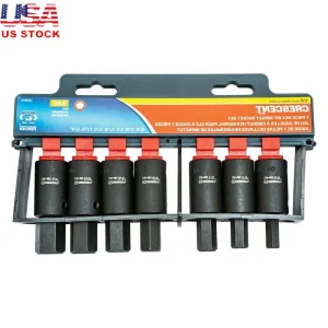 Alloy Steel 1/2 Drive Hex Bit Socket Set Impact Rated 7pc SAE MDSECLASS SOCKET/WRENCH SETS