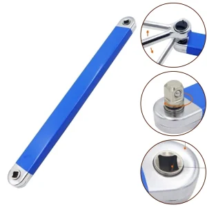 Offset Extension Wrench Multifunctional Extension Wrench Hand Tool Wrench Automotive Metal 39cm With Adapters Hand Tool